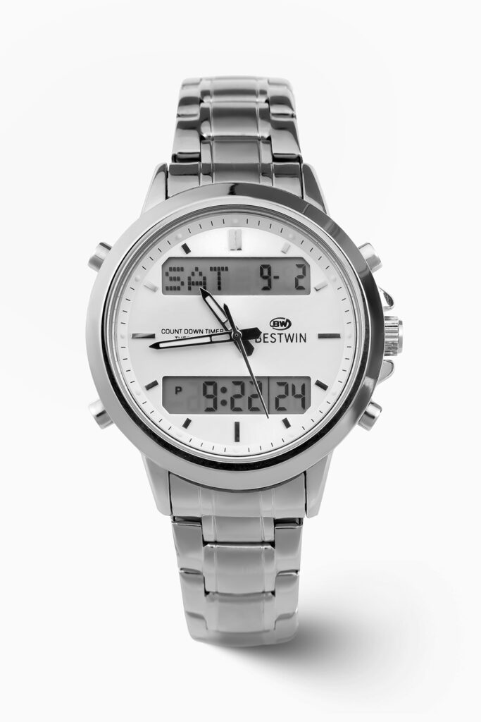 BESTWIN ChronoTrack hybrid-inspired luxury watch with sporty dial and modern design.