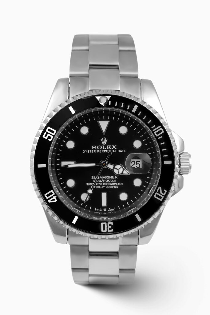 Ocean RLX classic dive-inspired luxury watch with sporty dial and stainless steel case.