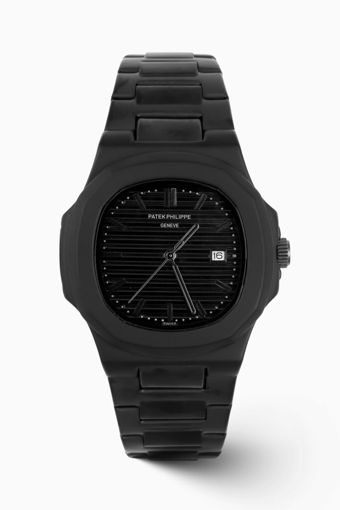Midnight Nautilus black Patek Philippe inspired John Wick edition luxury watch featuring bold design and premium craftsmanship